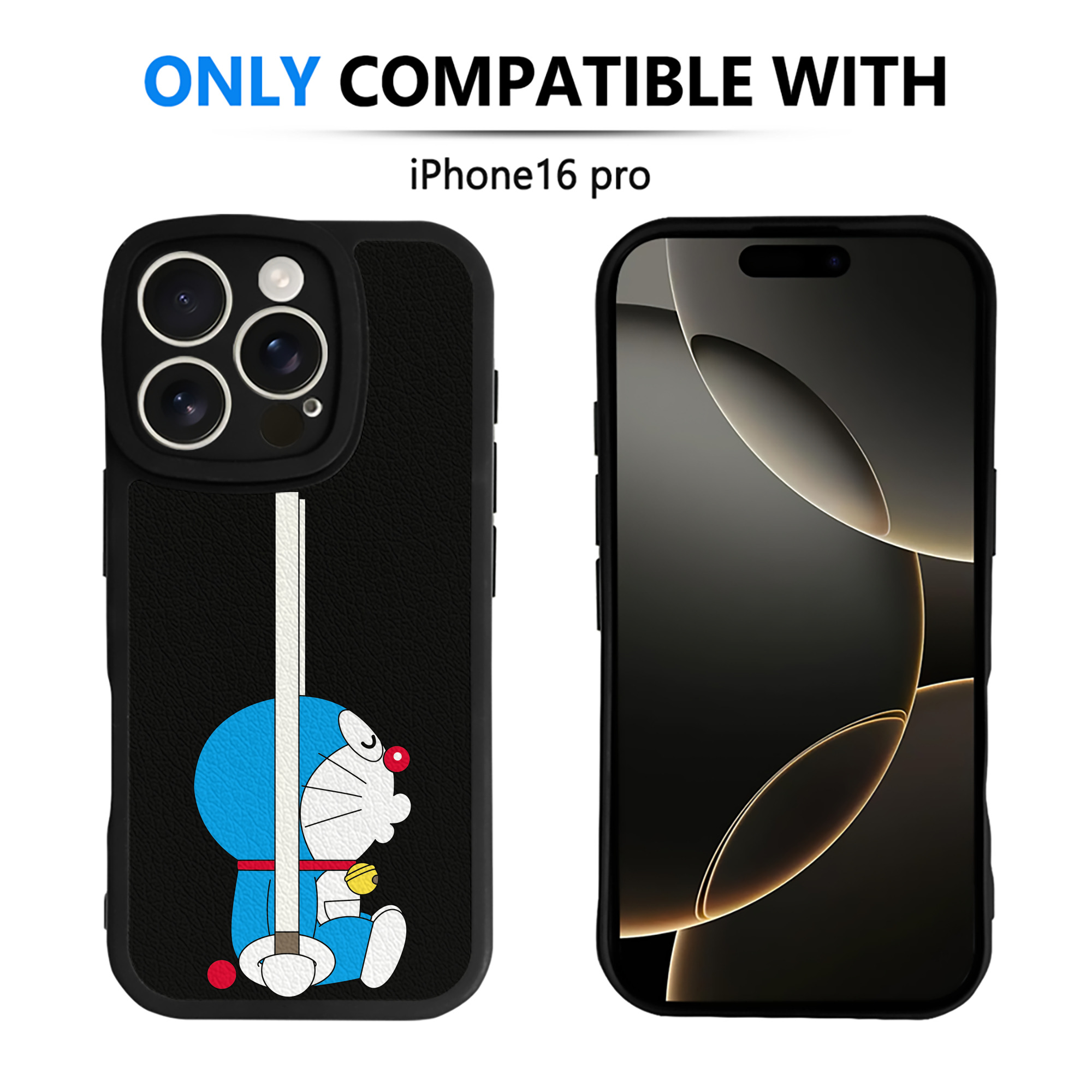 （画像用） ドラえもん Doraemon 【iPhone 16シリーズ対応】シリコンスマホケース（レザー調） 材質：シリコン